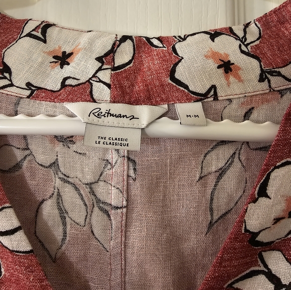 Reitmans Loose Fitting Button Up | Size Medium | Linen - Picture 4 of 7